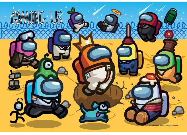 캐릭터 판퍼즐 (63조각) - 어몽어스/엉덩이탐정/콩순이/카봇/캐치티니핑/시크릿쥬쥬/미니특공대/미미/코코밍/똘똘이/티시태시/신비아파트/콩콩이, 어몽어스2