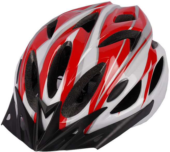 一件代發騎行頭盔一體成型男女山地公路自行車頭盔騎行裝備安全帽, 紅白
