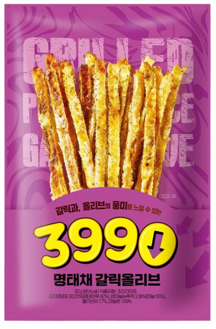 3990 명태채 갈릭올리브, 2개, 20g