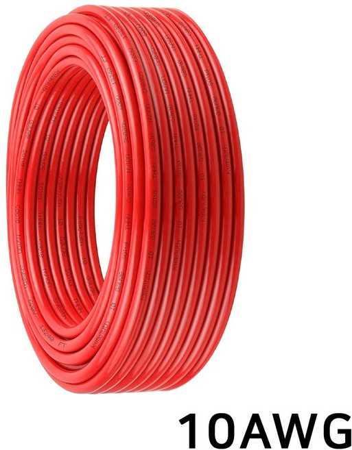 10AWG 실리콘 케이블 드론 RC카 배터리 전원선 고내열 주석도금 구리, 1개, (케이블) 10AWG(레드)