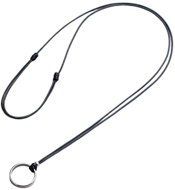 분실방지 커플 목걸이줄 선물 가죽 펜던트 남성겸용 버클 목걸이끈 반지 재료 A. 블랙 0.5mm