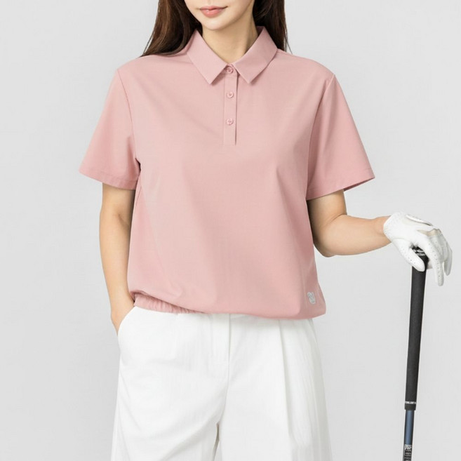 베러투데이 여성 골프웨어 파크골프 아이스 타공 스트링 반팔 카라 티셔츠