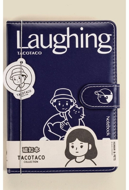 딜하우스 타코 마그네틱 버클 다이어리노트, 1개, 블루