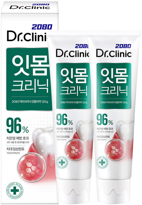 2080 닥터크리닉 잇몸치약, 120g, 2개