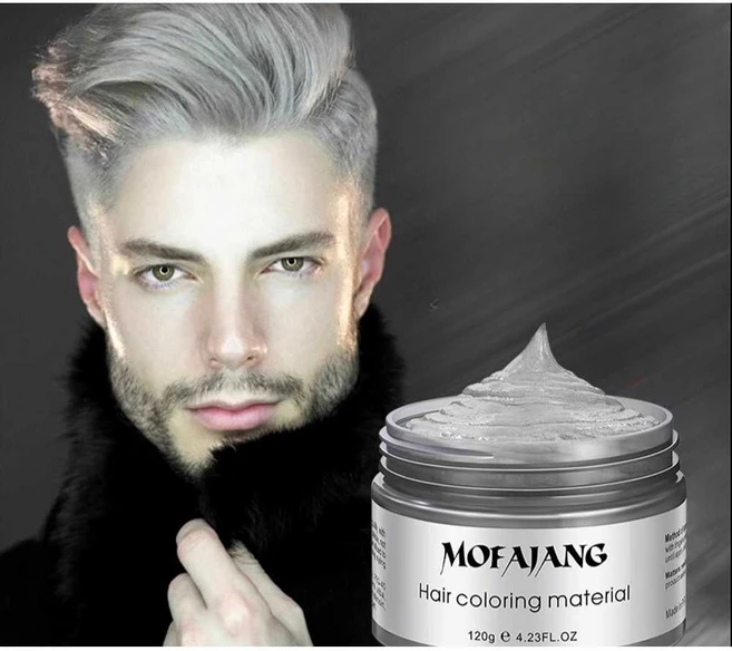 헤어 컬러 왁스 스타일링 포마드 변신 염색 8색 120g, 실버 120g, 1개 - 쿠팡