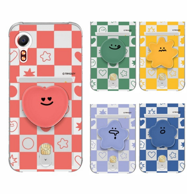 갤럭시X커버5 (G525) 헤이 에폭시 스마트톡 에어쿠션 카드 젤리 투명 케이스