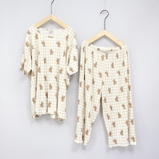 [서울양품점] 남녀주니어 플리츠 냉감 반팔7부 상하세트