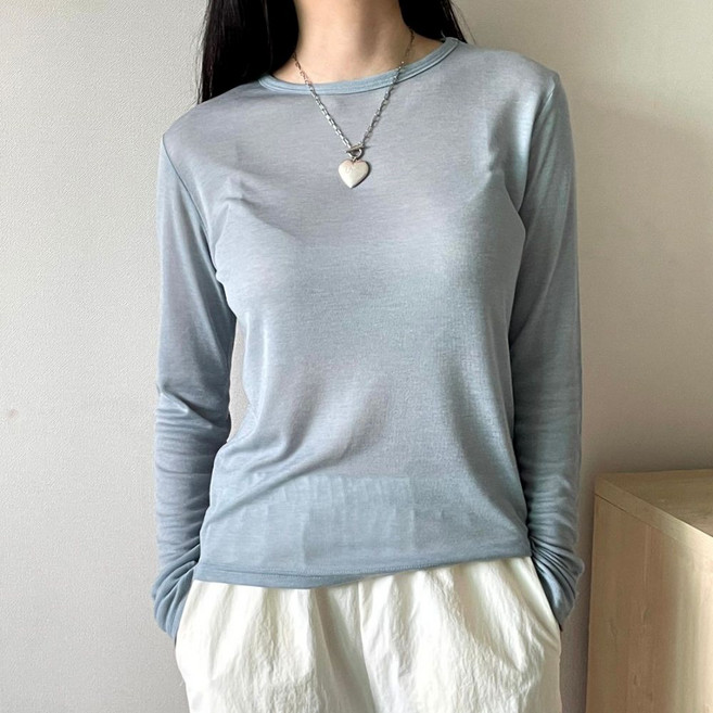 다크핑크 텐셜 레이어드 T-SHIRT