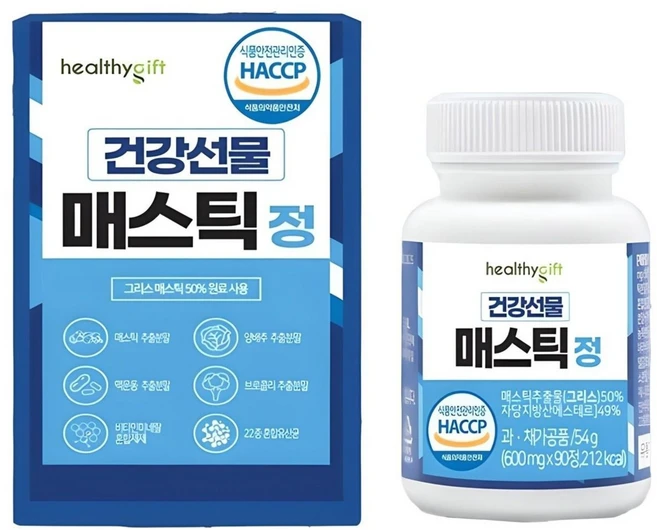 건강선물 매스틱 정 식약처 HACCP 인증 600mg, 54g, 1개 - 쿠팡