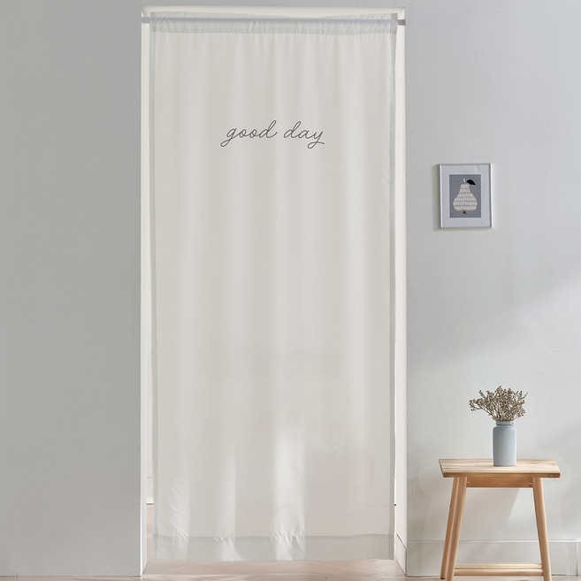 해피 프린트디자인 붙이는 가리개 다용도 커튼 찍찍이 봉집형