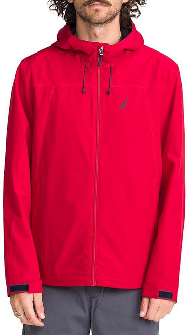 Nautica 남성용 경량 윈드슬리커 후드 재킷 - 방풍 메시 안감 앞면 지퍼 블랙. M 167623