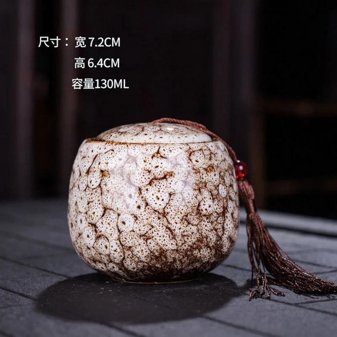 세라믹 차 캔 휴대용 가마 밀봉 저장 탱크 분말 약 주석 커피, 1개, 색상: 15. 130ml