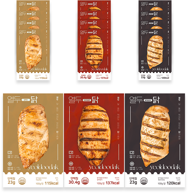 [열두닭] 오븐으로만 조리한 닭가슴살 3종 혼합, 15개, 100g