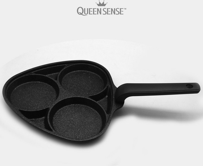 퀸센스 플러스 3구 에그팬 계란팬 핫케익팬_LM, 1개