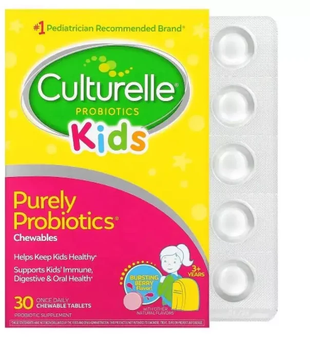 컬처렐 어린이 키즈 3세+ 퓨얼리 50억 유산균 프로바이오틱스 30정 츄러블 버스팅 베리 맛 Kids Purely Pro, 1개