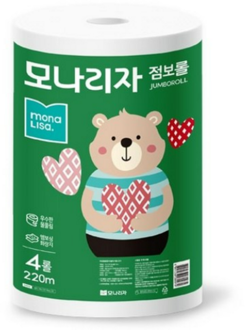모나리자 점보롤 2겹, 220m, 5개, 4롤