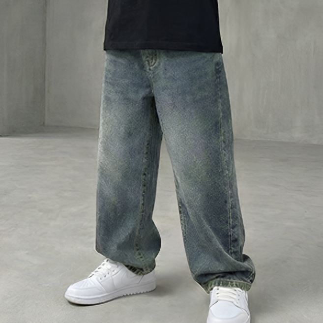 데이릿 주니어 남녀공용 와이드 데님 팬츠