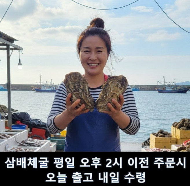 [통영직송] 프리미엄 삼배체굴 압도적 크기! 통영 바다의 보물, 1개, 1kg(2-5미) x 2