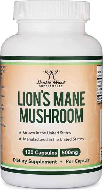 [해외] [Double Wood Lions Mane Mushroom] 더블우드 사자 갈기 버섯 120캡슐, 1개, 120정 - 쿠팡