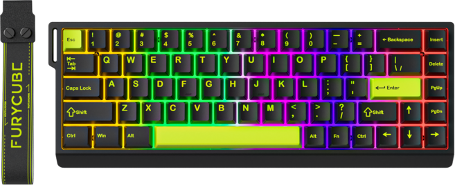 FURYCUBE M68HE 8k 래피드 트리거 자석축 게이밍키보드 ace 68 기계식 우팅 e-sports, 마그네틱축(자석축), M68 HE, 블랙