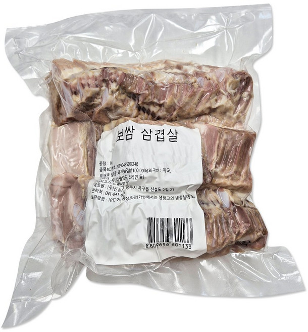 삼겹 보쌈 수육 순살 슬라이스 1kg(냉장 족발 돼지고기 한식 편육), 1kg, 1개