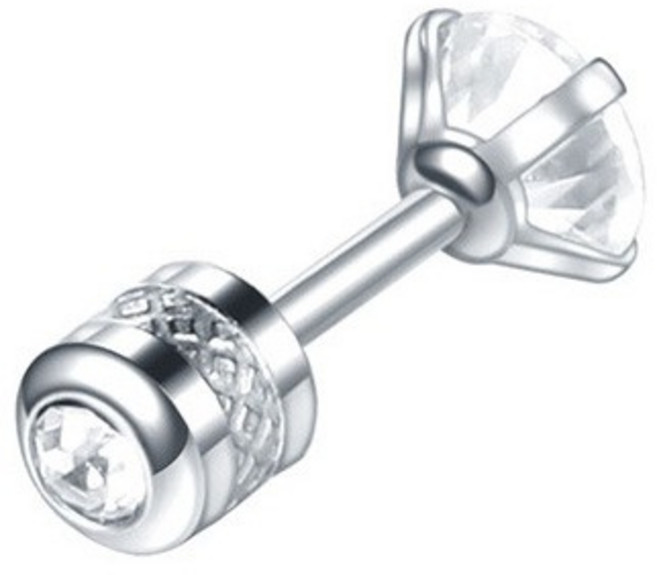 UME 鎖螺絲單鑽鈦鋼耳環，316鈦鋼，男女適用