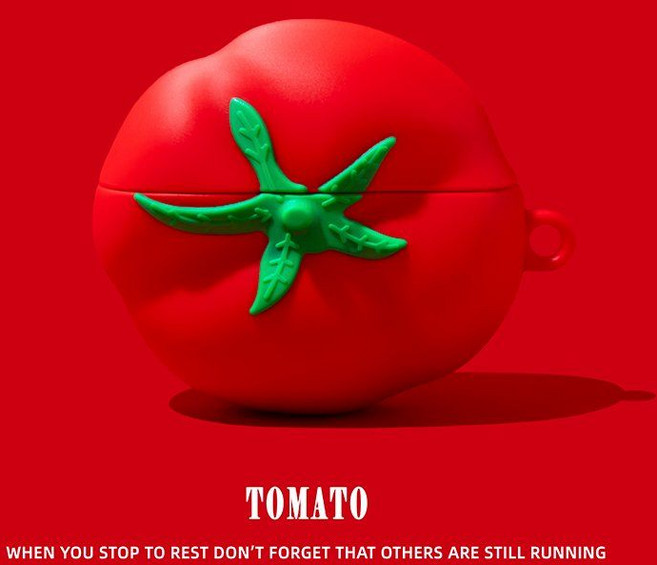 레드미 버즈6 프로 케이스 키위 키링 실리콘 커버, Xiaomi Buds 5 Pro, 34 토마토+빨간링 실리콘 후크