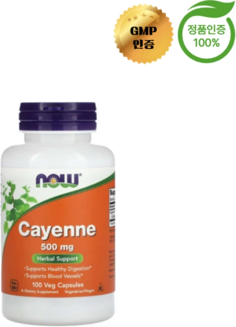 나우 푸드 카이엔 500mg 베지 캡슐 100정, 1개 - 쿠팡
