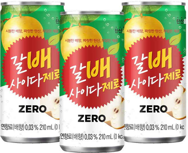 해태htb 갈배사이다 제로, 210ml, 90개