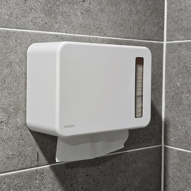 마코제이 폭12cm 확장형 무타공 시그니처 핸드타올 케이스, 화이트 / 스탠다드 사이즈 (폭 12cm), 1개