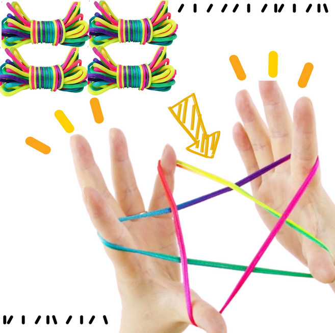 연하맘 무지개 실뜨기 실 추억놀이, 4개, 알록달록