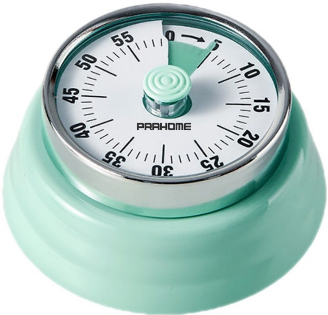 프라홈 레트로 태엽 수동 기계식 주방 쿠킹 타이머, 민트, 1개