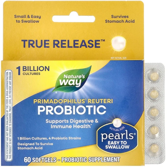 네이처스웨이 Primadophilus® Reuteri 프로바이오틱 10억CFU 소프트젤 60정, 네이처스웨이 Primadophilus Reuteri 프, 1개 - 쿠팡