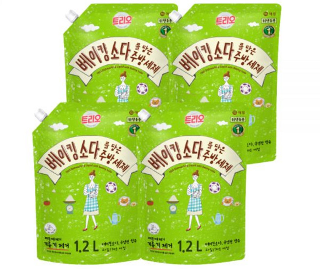 배송 트리오 베이킹소다를 담은 주방세제 1.2LX4개
