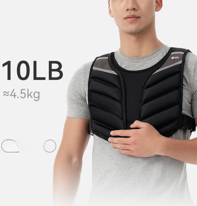 중량 조끼 풀업 훈련 훈련용 중량조끼 충전 모래 무에, 1g, 블랙그레이 10lb 4.5kg