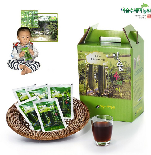 이슬수세미농원 무첨가 본연의 순수 수세미즙 유기농 수세미로 추출, 120개, 100ml