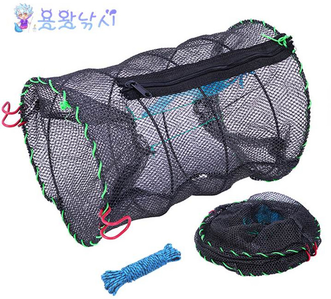 용왕낚시 민물통발 소형 중형 대형 특대형 바다통발 장어통발 미꾸라지 통발, 중형(18X33cm)&10M루프
