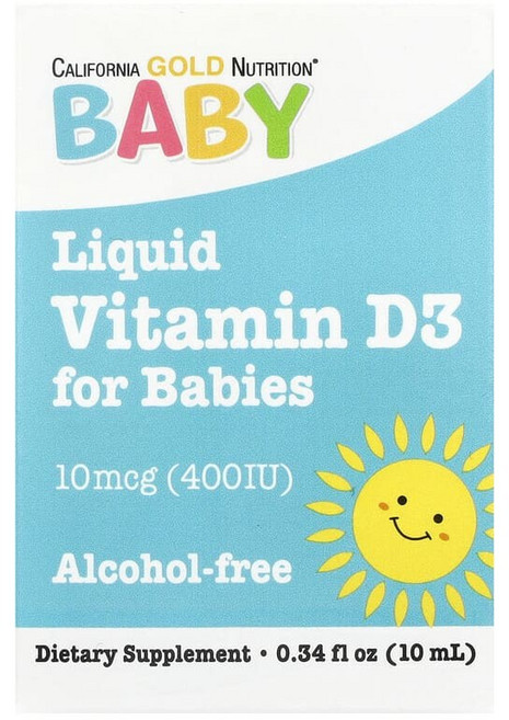 California Gold Nutrition 영아용 비타민D3 드롭 10mcg(400IU) 10ml(0.34fl oz) CGN-01034, 1개, 10ml