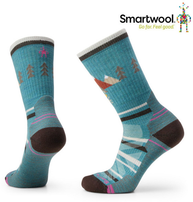 [스마트울] W Hike Light Cushion Under the Stars Crew Socks-Cascade Green, M, 1개