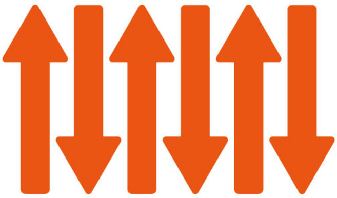 오피스왕국 화살표 스티커 바닥 스티커 arrow103, 오렌지