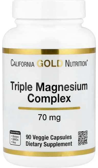 California Gold Nutrition 트리플 마그네슘 복합체 70mg 베지 캡슐 90정 SPN-02486, 1개 - 쿠팡