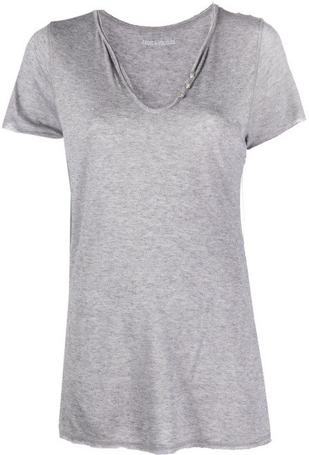 쟈딕앤볼테르 스타 버튼 헨리 넥 티셔츠