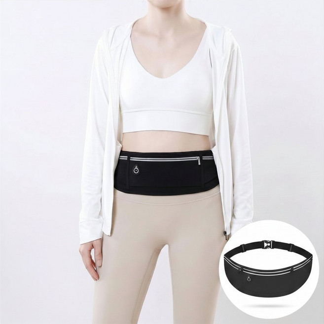 초밀착 러닝벨트 흔들림방지 생활방수 러닝가방 조깅 운동 허리가방 힙색