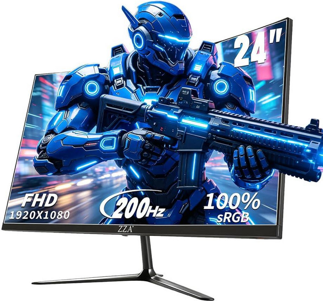 ZZA 24.5인치 FHD 1920x1080 120Hz 곡선형 게이밍 모니터 3000R 곡률 VA 패널 1ms MPRT AMD FreeSync 초박형 베젤 아이 케어, 24-2 inch curved monitor