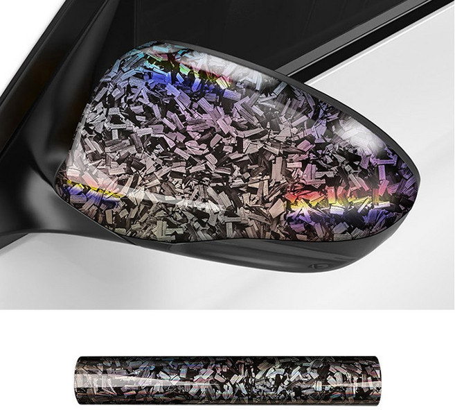 SEAMETAL 카본시트지 자동차 사이드 미러 스티커 PET 단조 탄소섬유 변색 스티커, 컬러 30*50CM ﻿, 1개