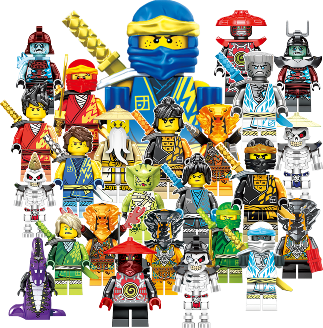 Funkku 닌자 해골 하이포노브라이 25종 미니 피규어 블럭 세트, 1세트