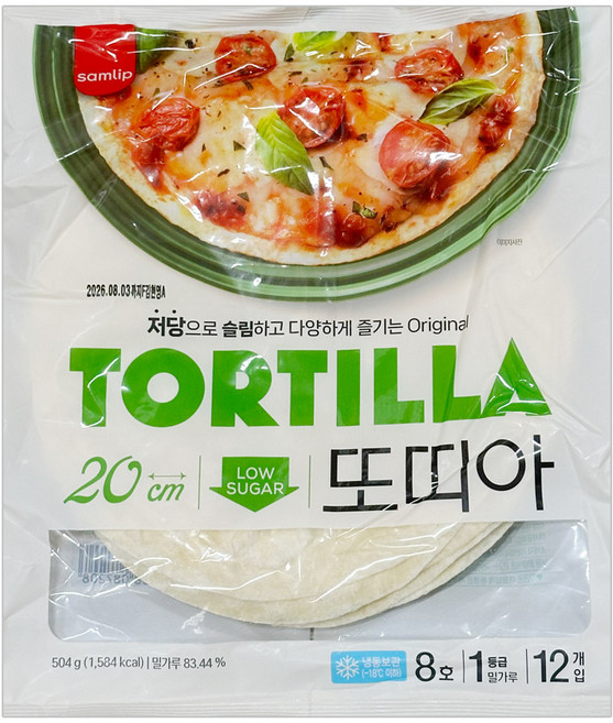 삼립 냉동 또띠아8호 (지름20cm), 504g, 6개