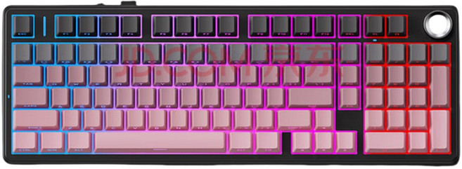 AULA F99 프로 유무선 블루투스 게이밍 기계식 키보드, 핑크, 퍼플축