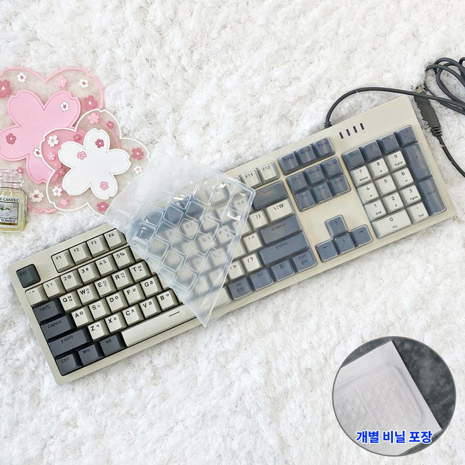 앱코 HACKER K517 키스킨 기계식 키보드 실리콘 덮개 커버, 1개, 투명