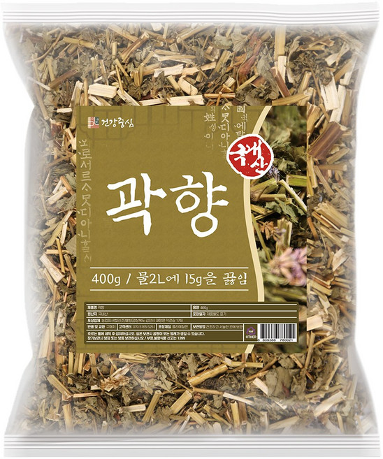 건강중심 국산 곽향 400g 말린 방아잎 배초향, 2개